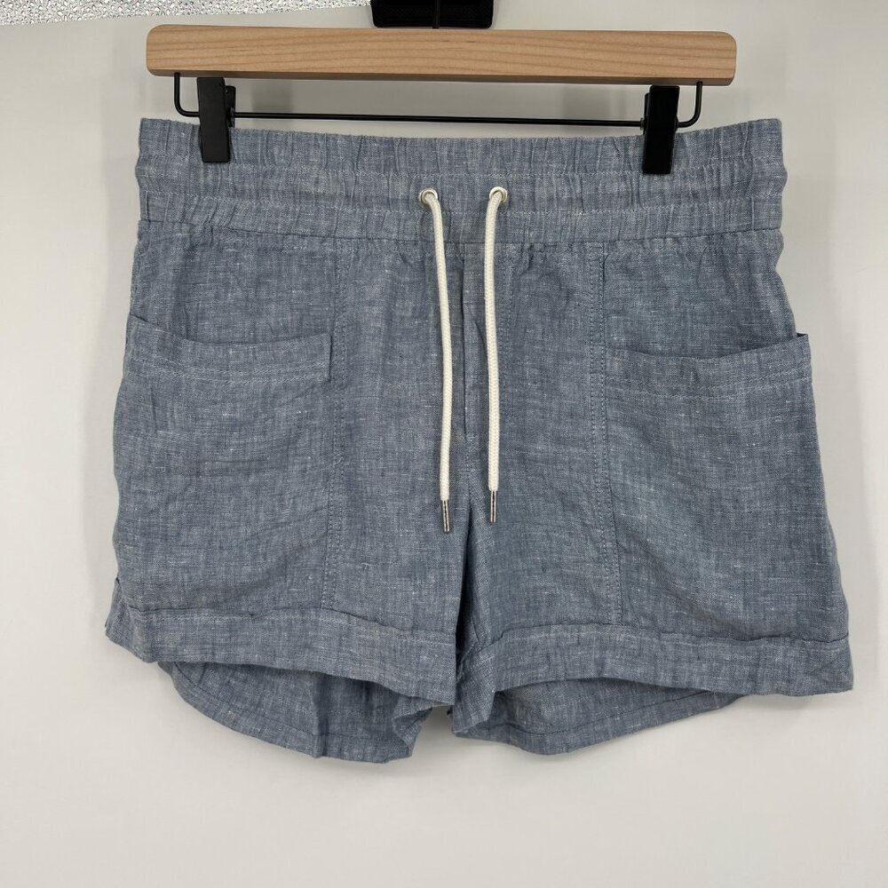 Athleta Cabo Linen 4" Short chambray blue woman's size 4